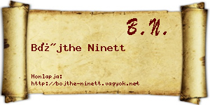 Bőjthe Ninett névjegykártya